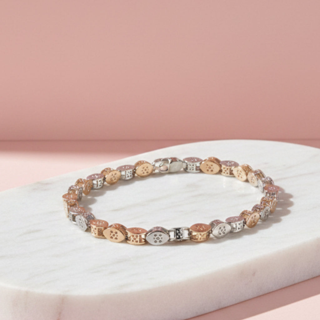 Two-Tone Silver Gents Bracelet