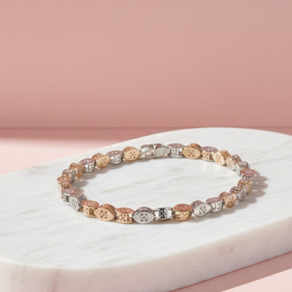 Two-Tone Silver Gents Bracelet