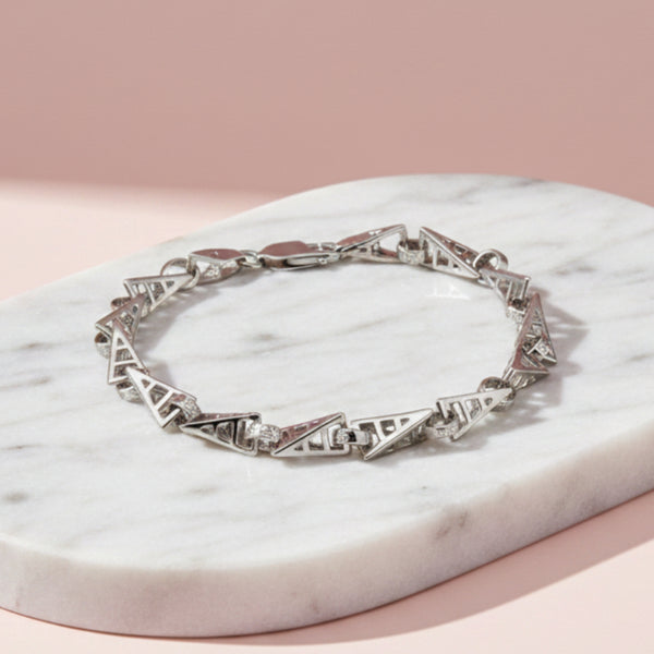 Gents Silver 92.5 Geometric Bracelet