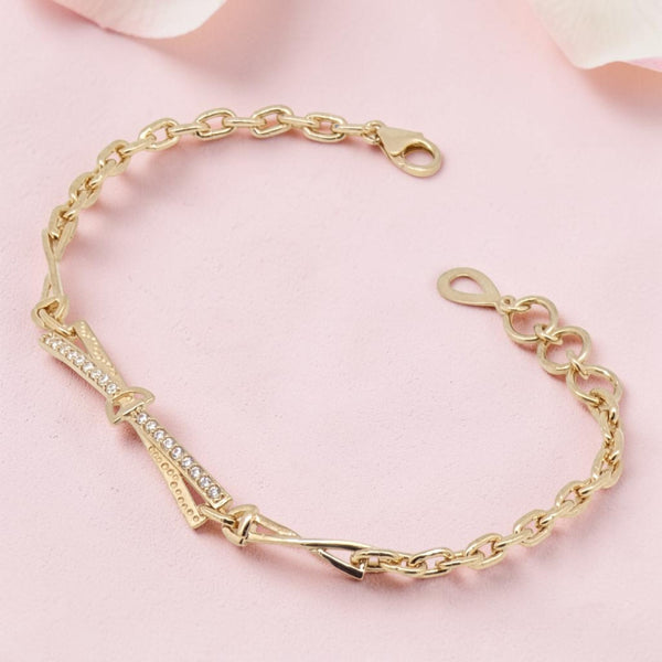Sterling Silver Chain Bracelet with CZ