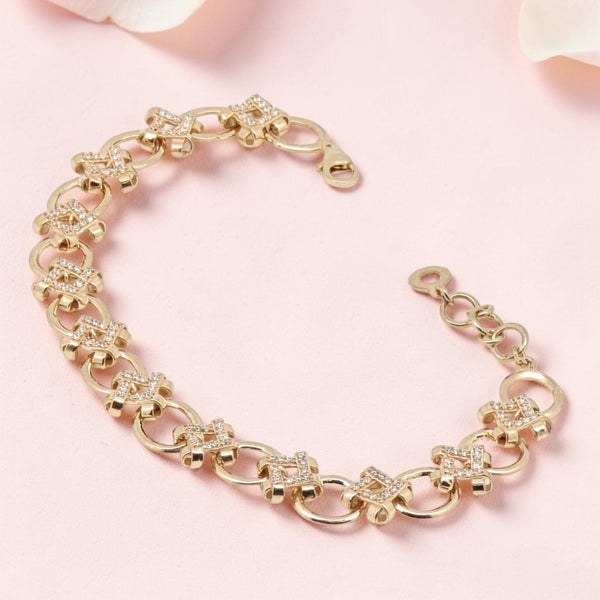 Rose Gold Plated Diamond Chain Bracelet