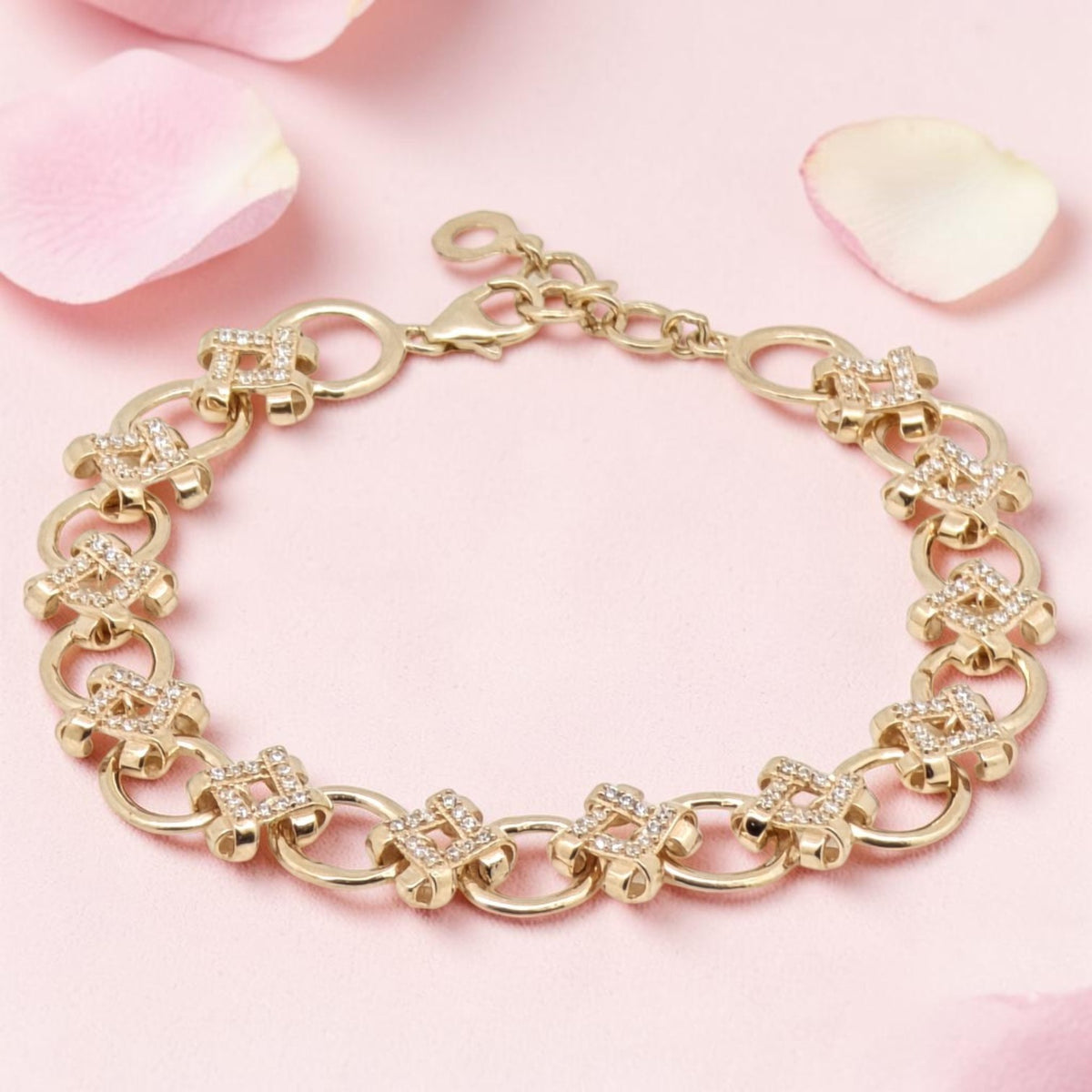 Rose Gold Plated Diamond Chain Bracelet