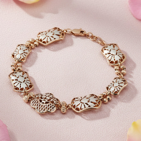 Rose Gold Plated Fancy Chain Bracelet
