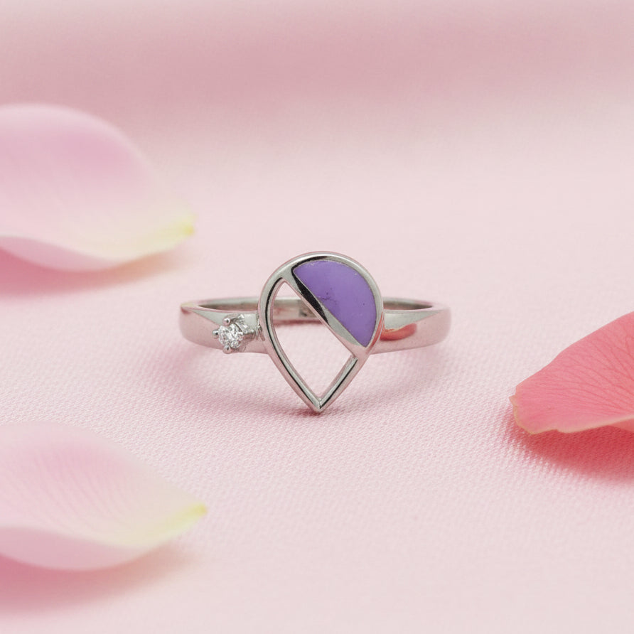 Teardrop Meena Ring with Diamond Accent