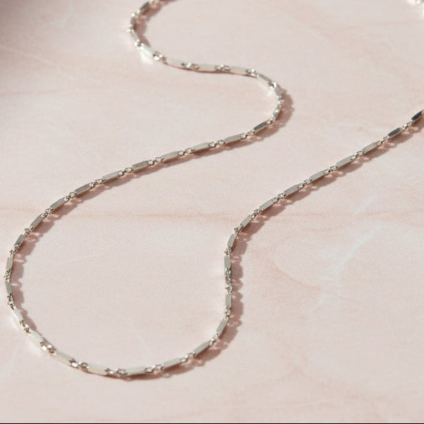 925 Sterling Silver Bar Link Chain