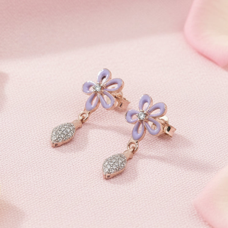 925 Sterling Silver Flower Necklace Set