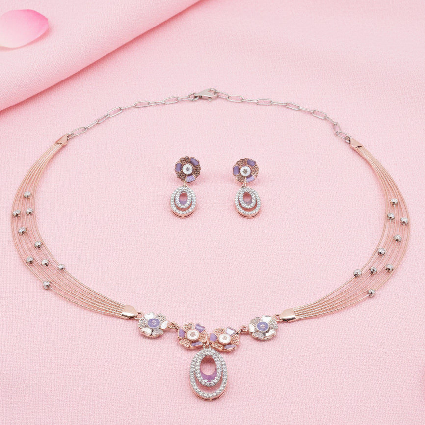 925 Silver Necklace Set with Earrings