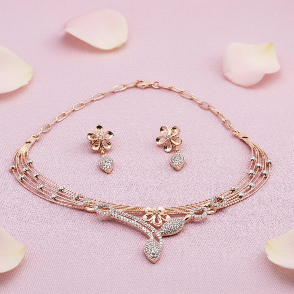 925 Silver Necklace Set with Earrings
