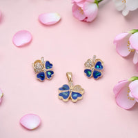 Silver Mother Of Pearl Pendant Set and Earrings