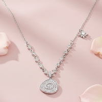 Silver 925 Necklace Set with Round Pendant