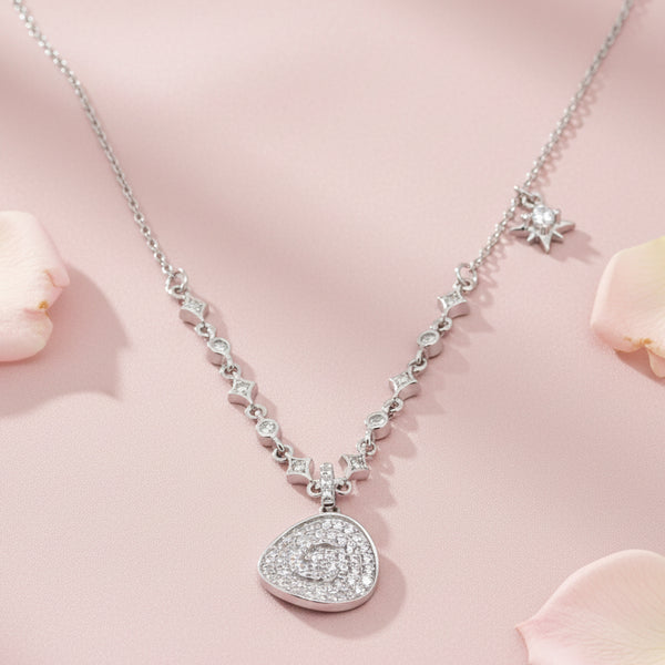 Silver 925 Necklace Set with Round Pendant