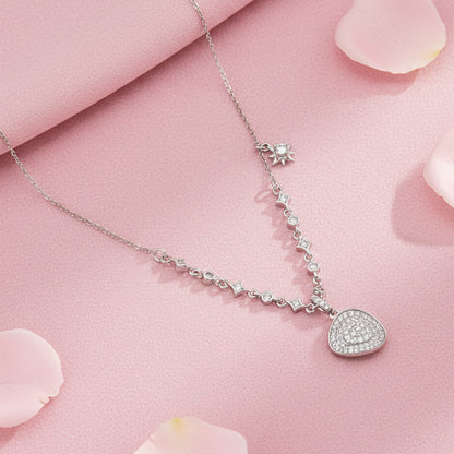 Silver 925 Necklace Set with Round Pendant