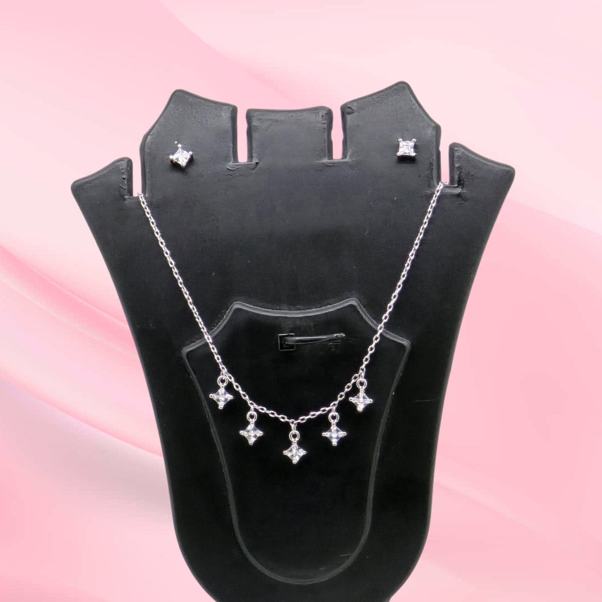 Silver 925 CZ Necklace Set