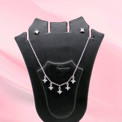 Silver 925 CZ Necklace Set