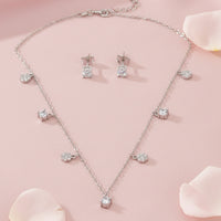 Silver 925 CZ Necklace Set