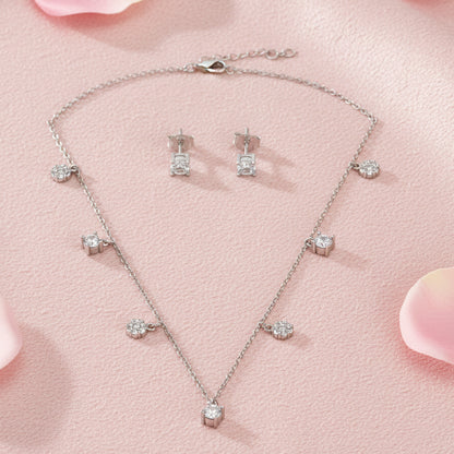 Silver 925 CZ Necklace Set