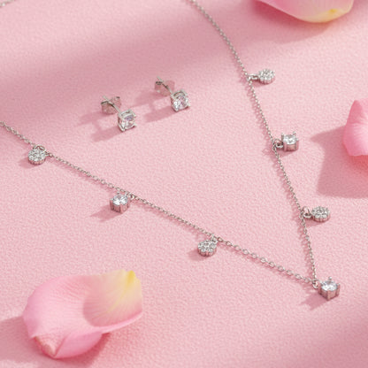 Silver 925 CZ Necklace Set