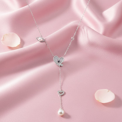Silver 925 Necklace Set with Pearl