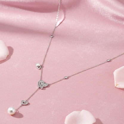 Silver 925 Necklace Set with Pearl