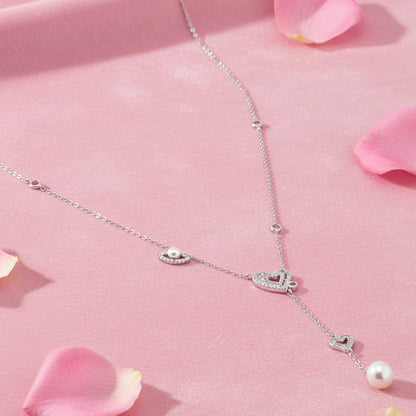 Silver 925 Necklace Set with Pearl