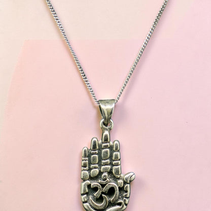 Sterling Silver Om Hand Pendant