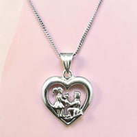 Silver Heart Couple Pendant