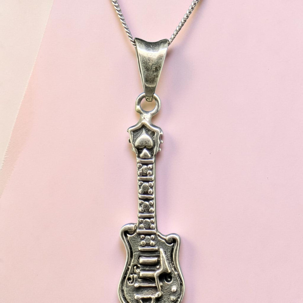 Silver Guitar Pendant