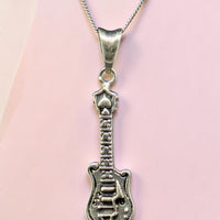 Silver Guitar Pendant