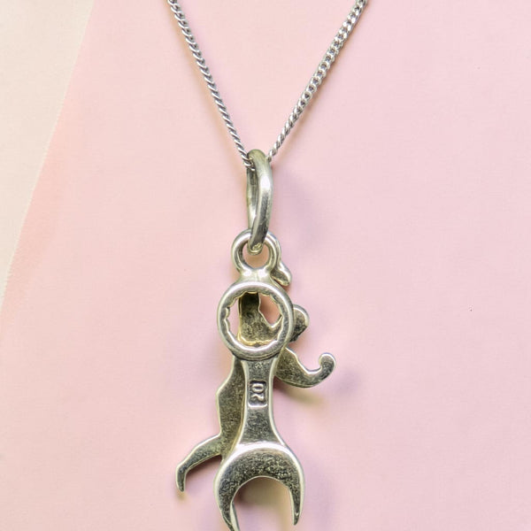 Oxidized Wrench Pendant