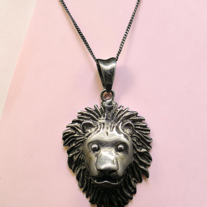 Sterling Silver Lion Head Pendant