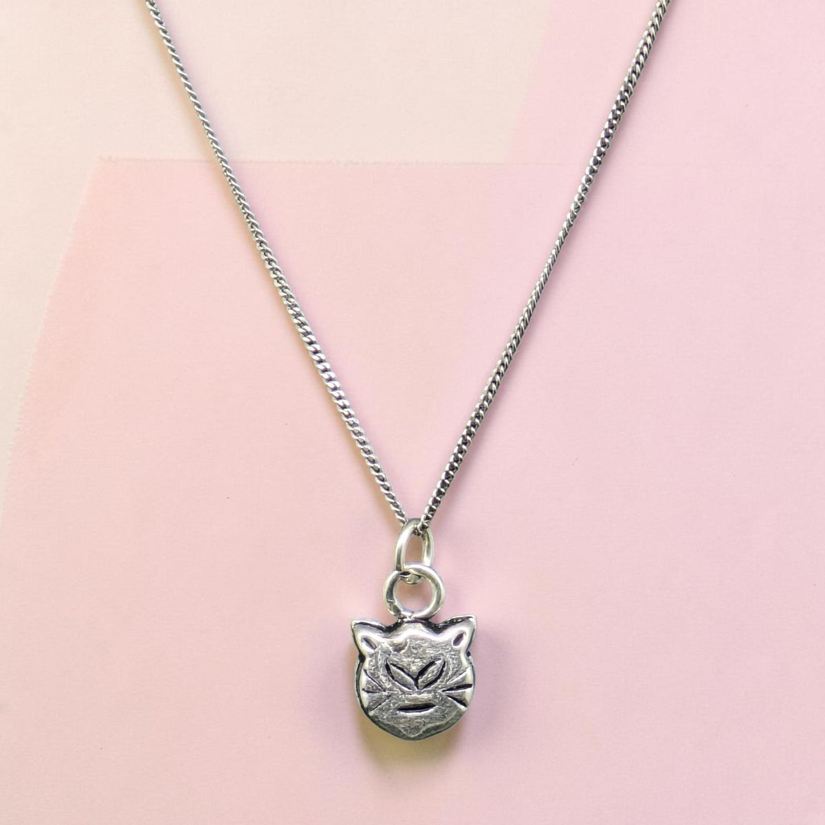 Sterling Silver Kitten Face Pendant