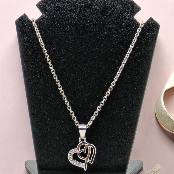 Sterling Silver Double Heart Next to Heart Pendant