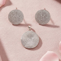 Silver CZ Pendant Set 925