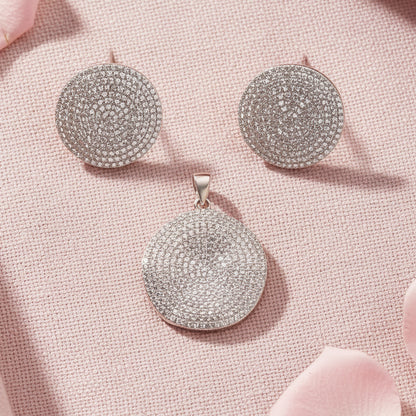 Silver CZ Pendant Set 925
