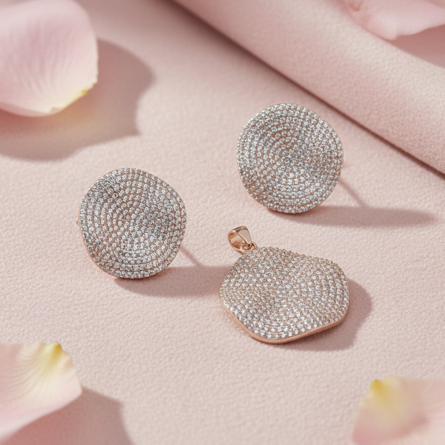 Silver CZ Pendant Set 925
