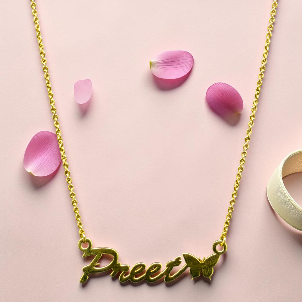 Gold Preeti Name Pendant
