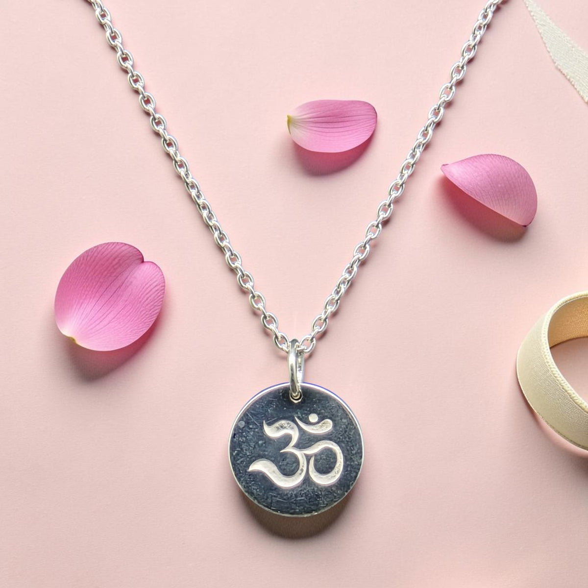 Sterling Silver Om Chain Pendant