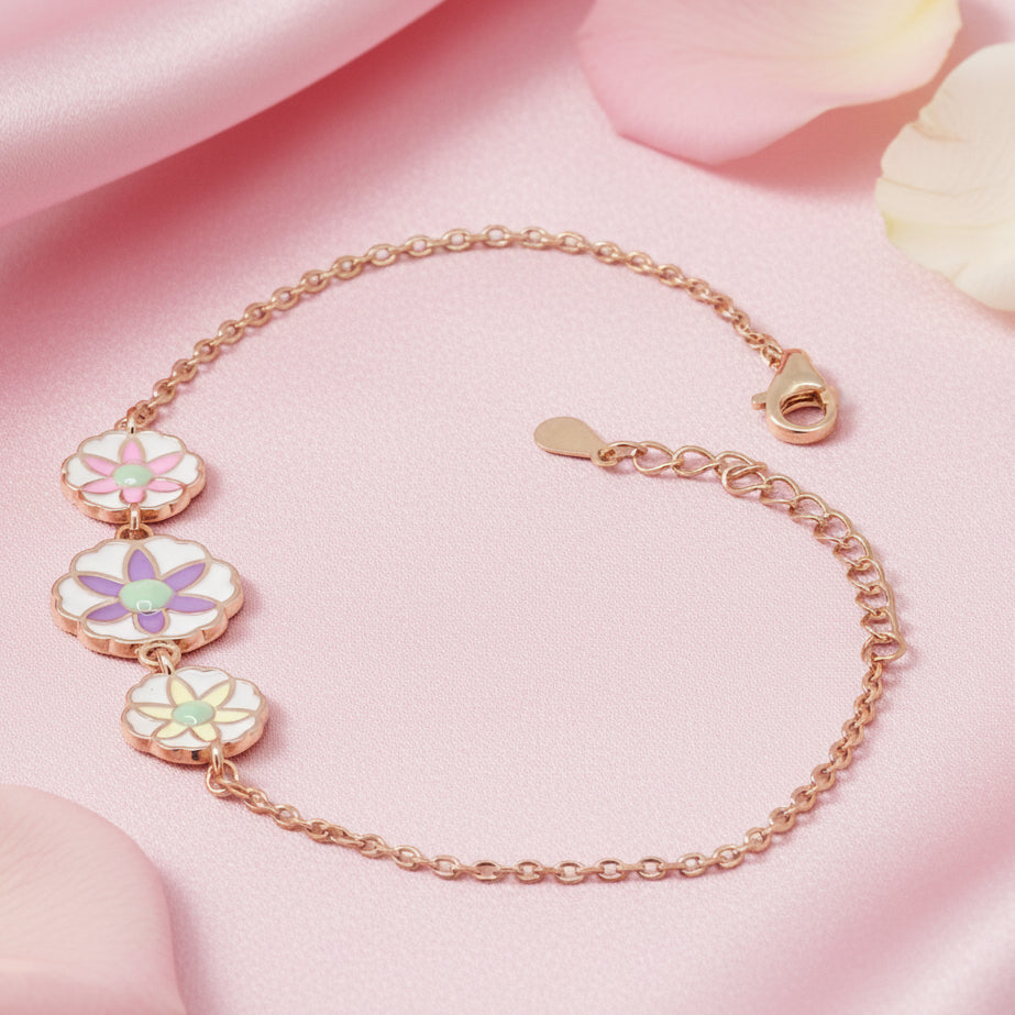 Floral Silver Chain Bracelet 92.5