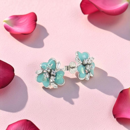 Turquoise Clover Sterling Silver Tops