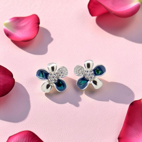 Silver 92.5 Flower Stud Earrings