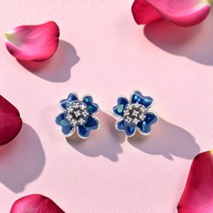 Silver 92.5 Flower Stud Earrings