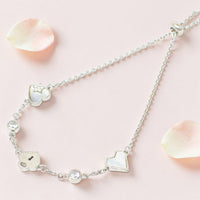 Silver Heart Lock Chain Bracelet