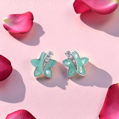 Turquoise Star Stud Earrings Sterling Silver