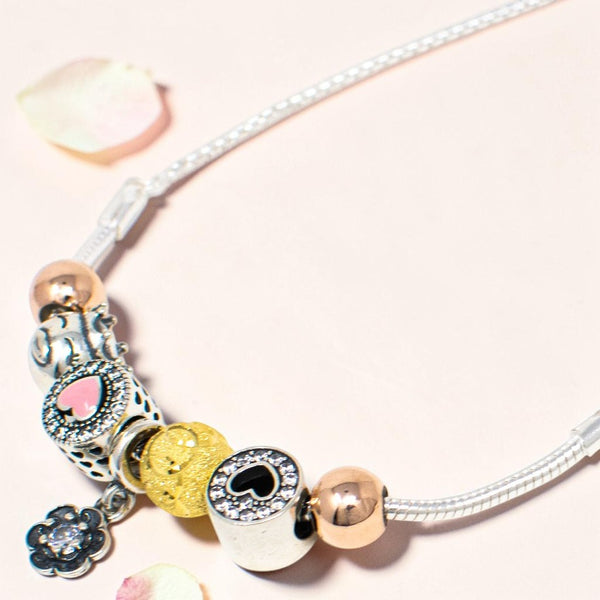 Adjustable Silver Charm Bracelet