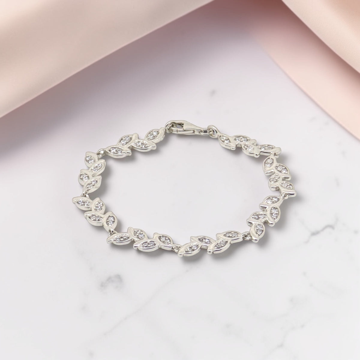Sterling Silver Leaf Chain Bracelet