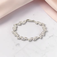 Sterling Silver Leaf Chain Bracelet
