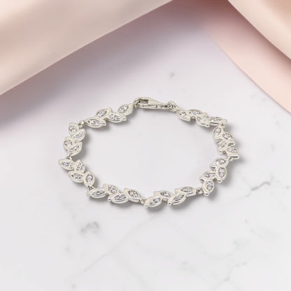 Sterling Silver Leaf Chain Bracelet
