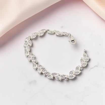 Sterling Silver Leaf Chain Bracelet