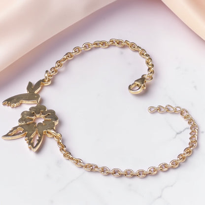 Gold Plated Chain Bracelet with Charms