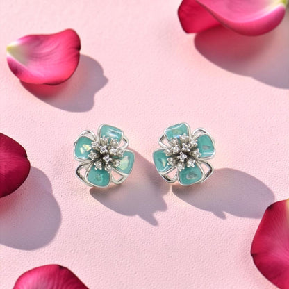 Silver 92.5 Flower Stud Earrings